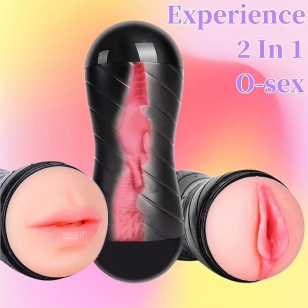 Dual Masturbator Male Sex Toy – Realistic Vaginal & Oral Pleasure with Moaning Sound