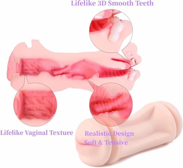 Dual Masturbator Male Sex Toy – Realistic Vaginal & Oral Pleasure with Moaning Sound