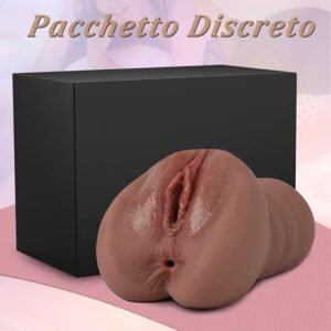 Watcosa 3D Realistic Male Masturbator – Soft Vagina Tunnel Sex Toy for Men, Compatible with Sex Machine – Brown