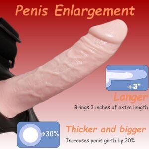Hollow Strap-On Realistic Penis Extender – Soft, Reusable Condom for Men