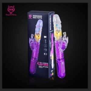 Women's Thrusting Butterfly Vibrator with 6 Vibration Modes and 8 Speed Big Dildo Featuring Rotating Beads